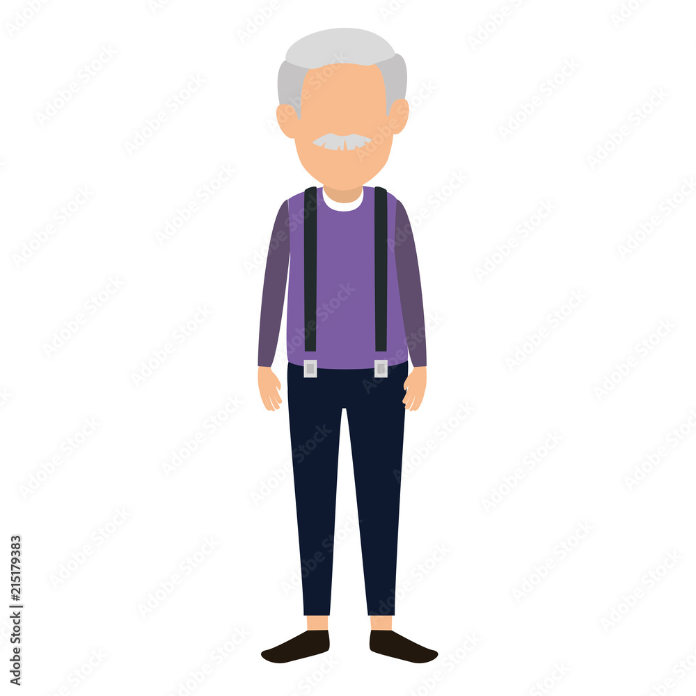 cute grandfather avatar character