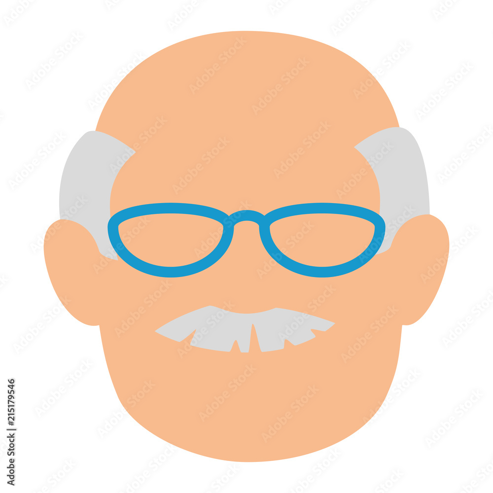 cute grandfather head avatar character cute grandfather head avatar character