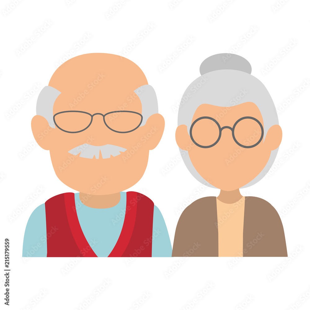 cute grandparents couple avatars characters cute grandparents couple avatars characters