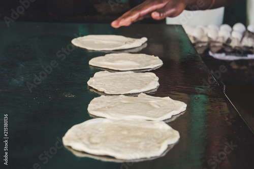 Indian chapatti on fire, Pushkar photo