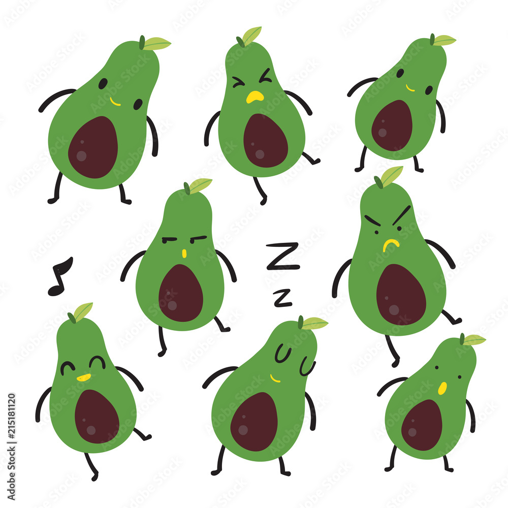 avocado character vector design avocado character vector design