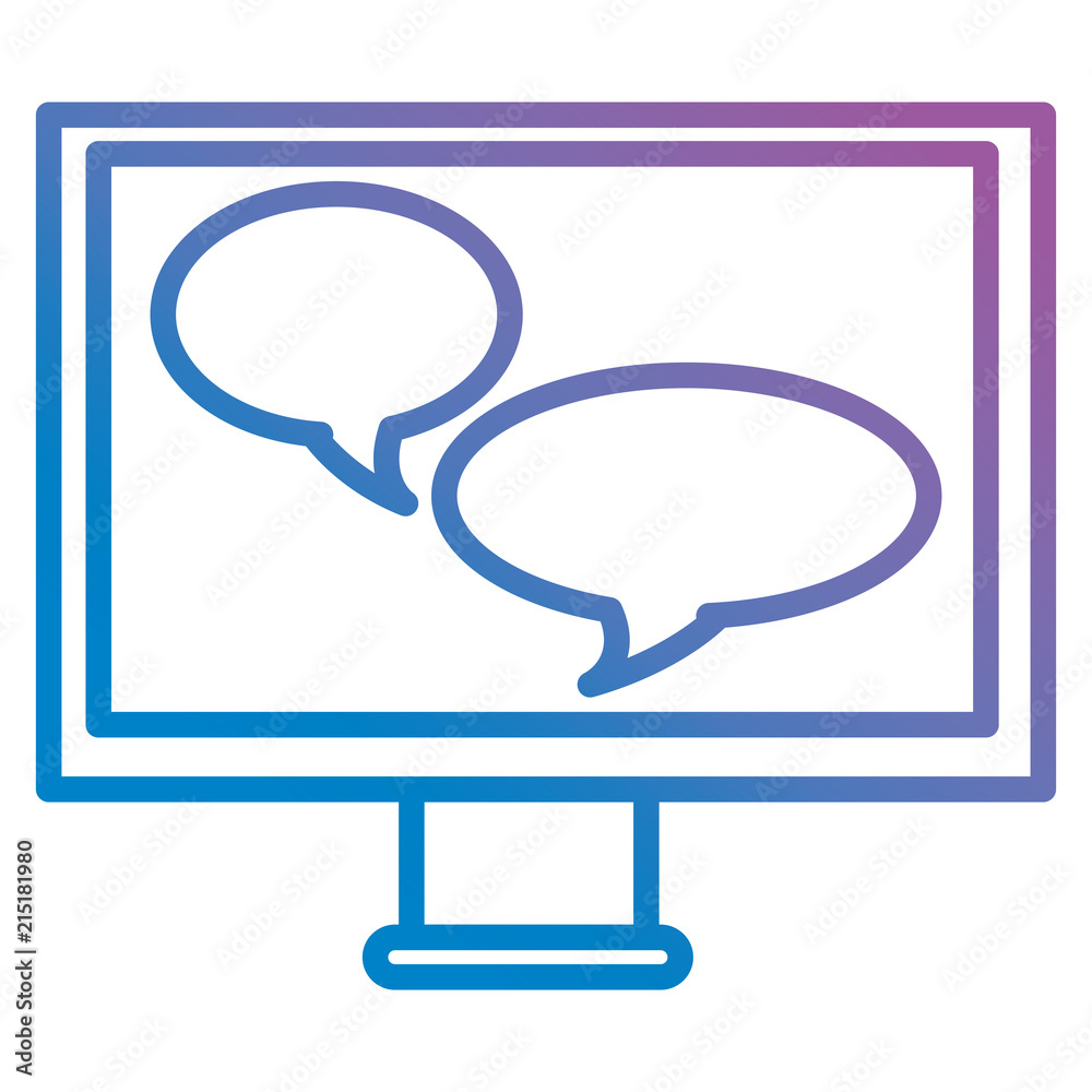 Fototapeta premium monitor computer with speech bubbles