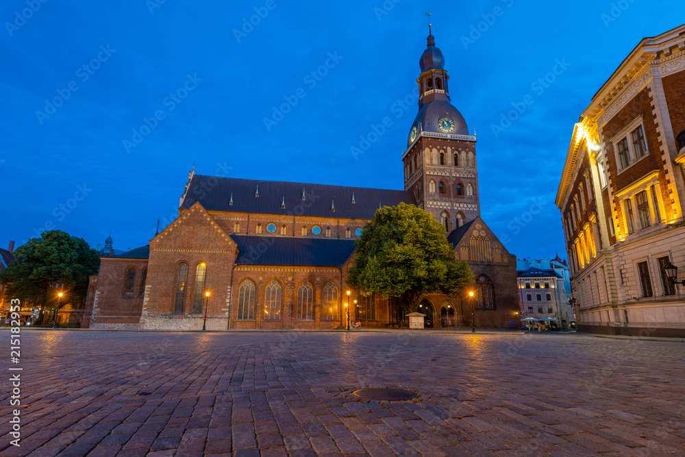 RIGA, LATVIA - July 6, 2018 : Riga Cathedral is the seat of the Archbishop of the Latvian Evangelical Lutheran Church
