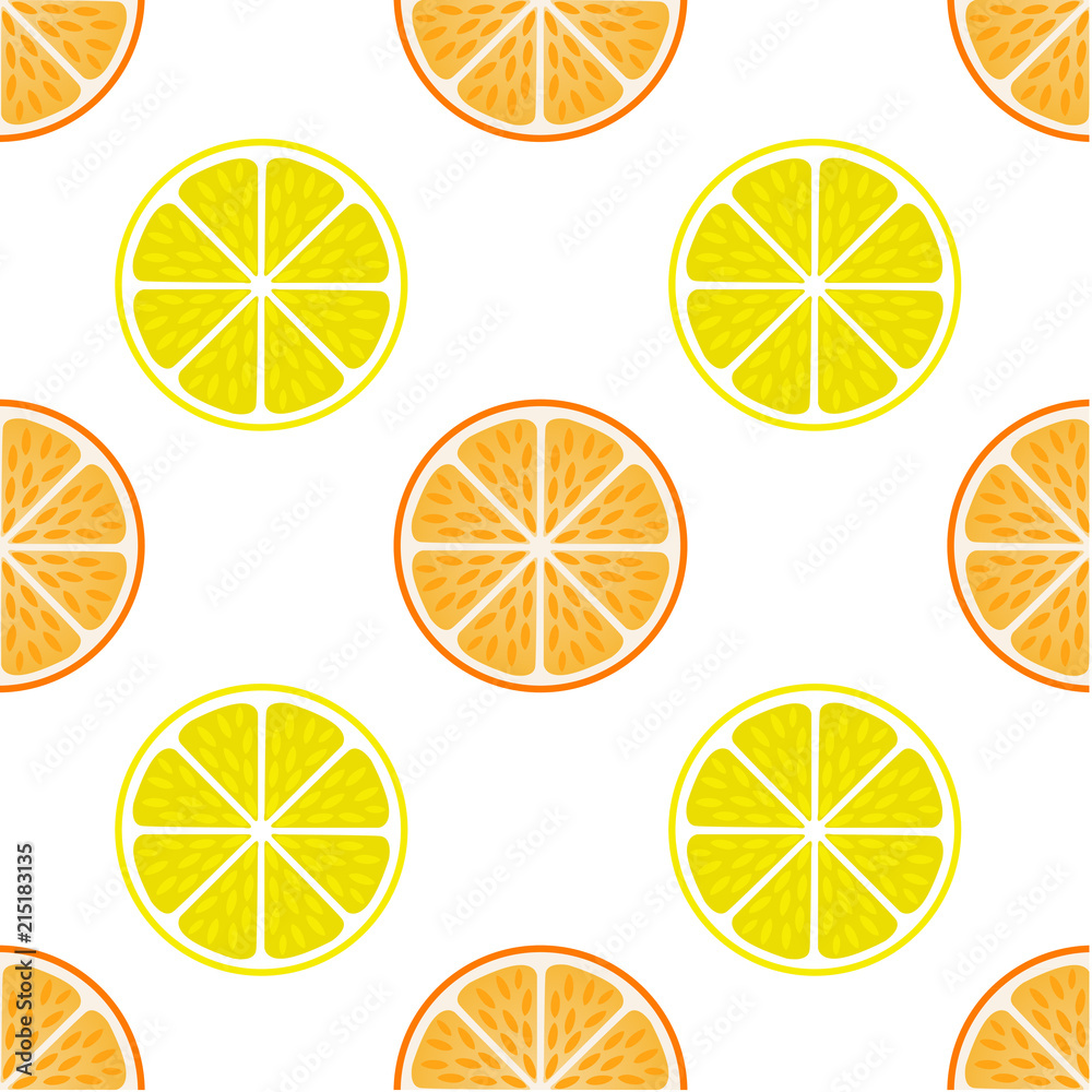 Orange and lemon fruit slices