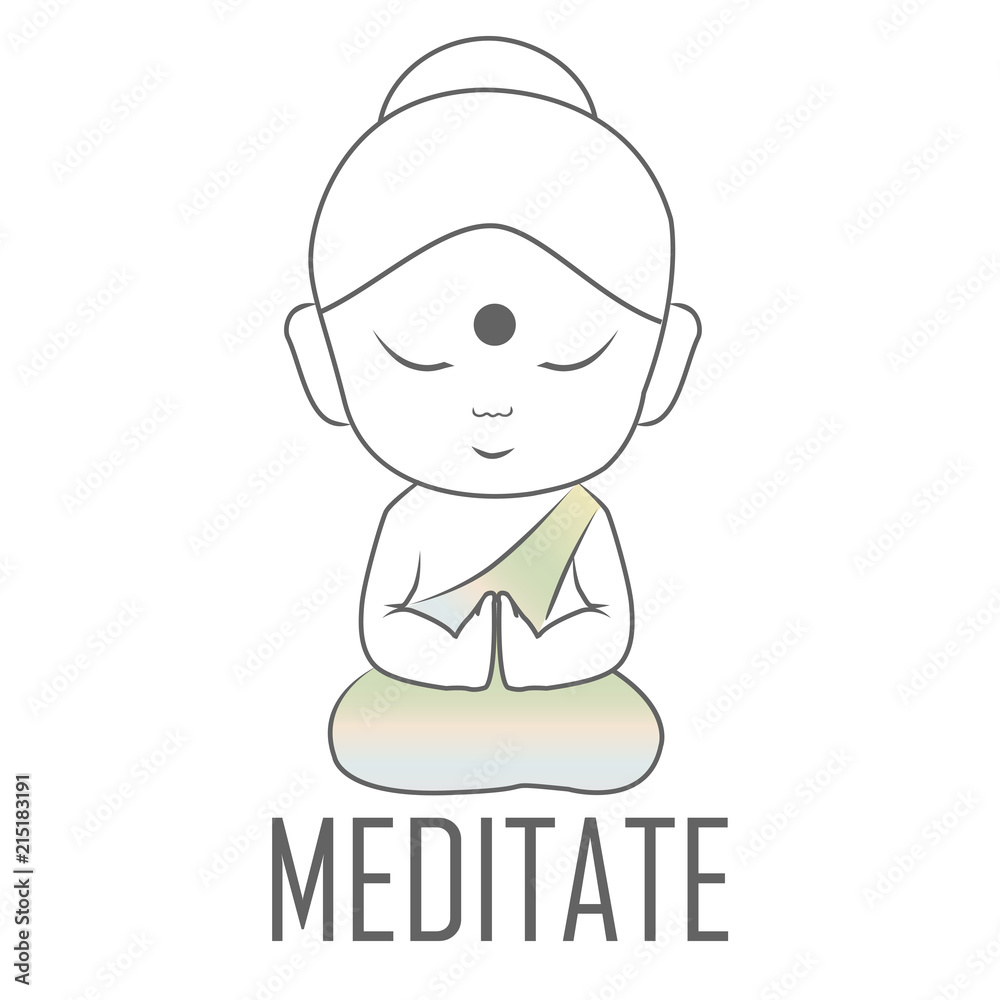 Gautama buddha sitting in lotus position with a message to Meditate
Gautama buddha sitting in lotus position with a message to Meditate