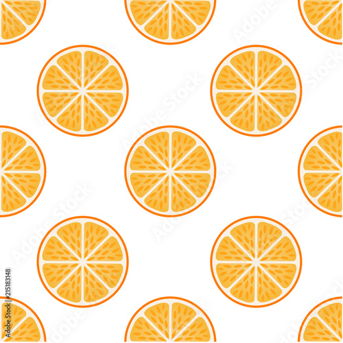 Fresh orange fruit slices on white-Orange slice fruit pattern Citrus 