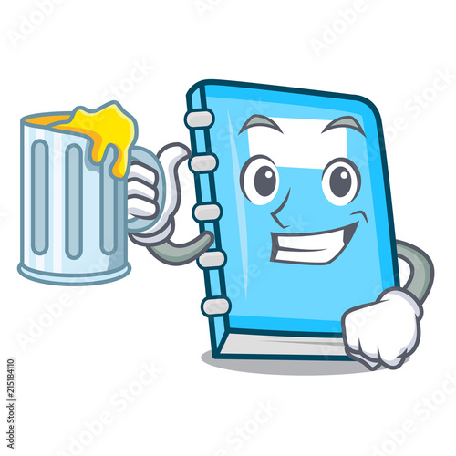 With juice education mascot cartoon style