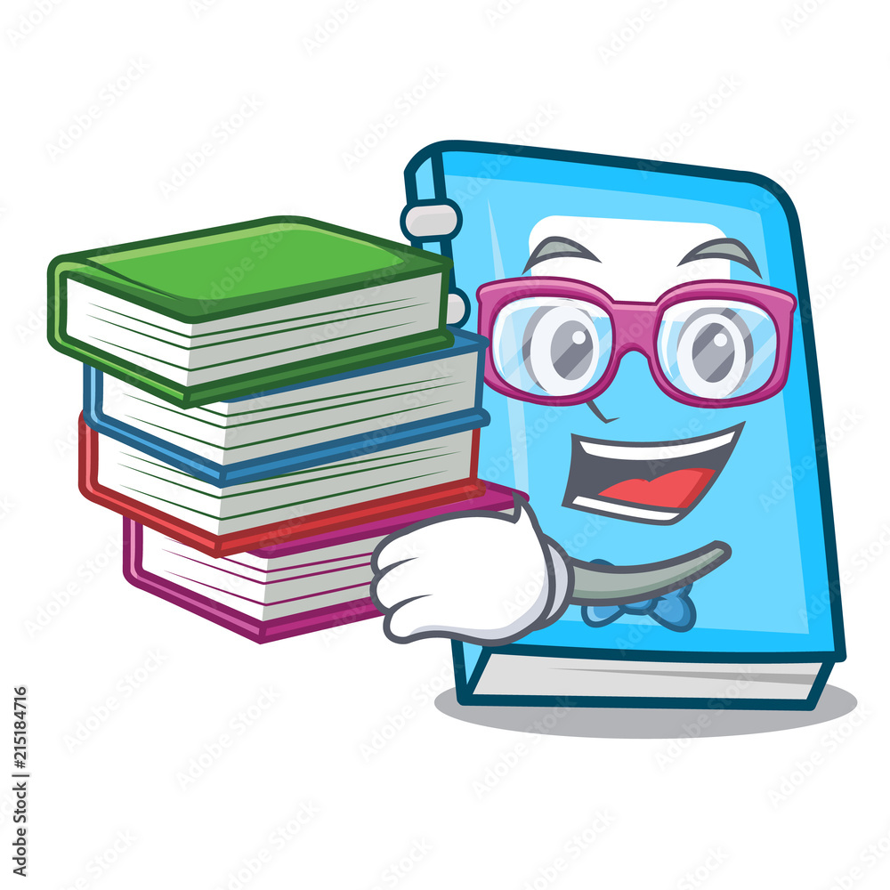Student with book education mascot cartoon style Stock Vector | Adobe Stock
