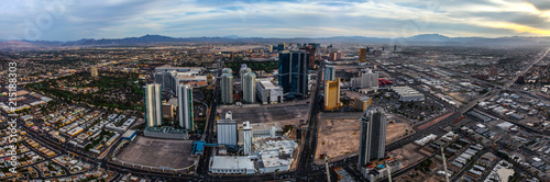 Canvas Print panoramic photo of the Las Vegas downtown during the day