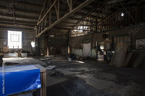 empty warehouse abandoned after economic crash
