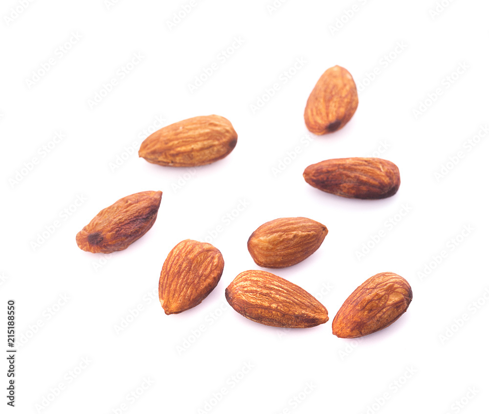 almond nuts isolated on white background almond nuts isolated on white background