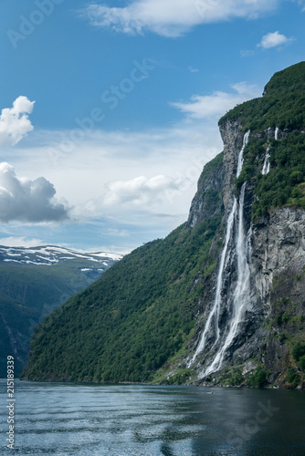 Sieben Schwestern Wasserfall in Norwegen