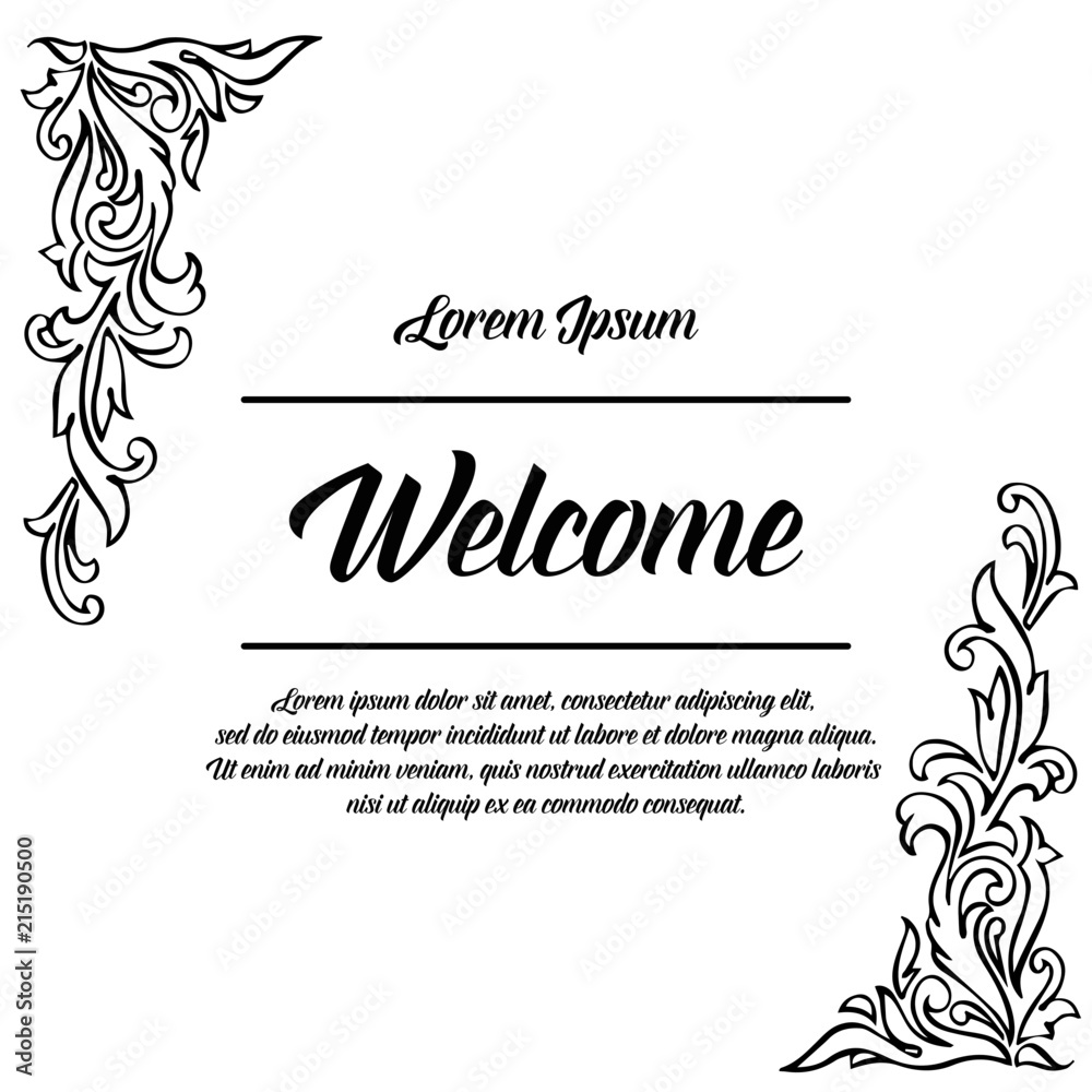 welcome with floral banner on White Background vector illustration welcome with floral banner on White Background vector illustration