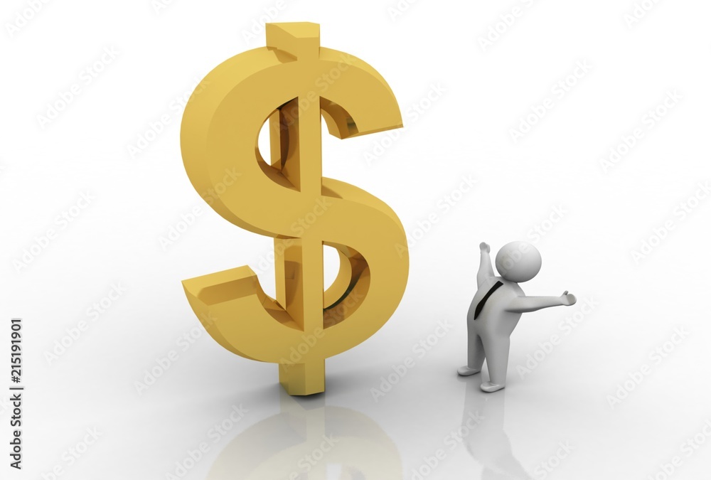 3d rendering Dollar symbol with business man
3d rendering Dollar symbol with business man