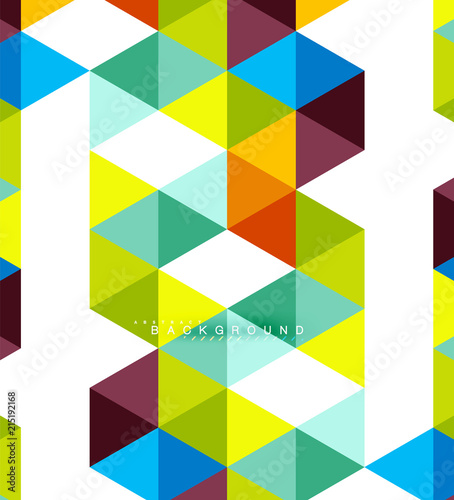Multicolored triangles abstract background, mosaic tiles concept