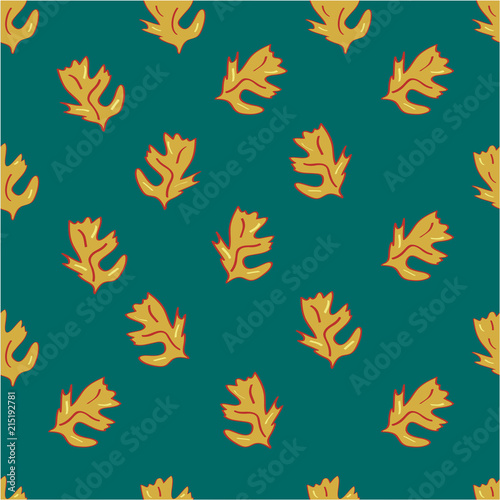 Nahtloses Blatt Muster in pantone Trendfarben 2018  Quetzal Green und Ceylon Yellow. Vektordatei eps 10