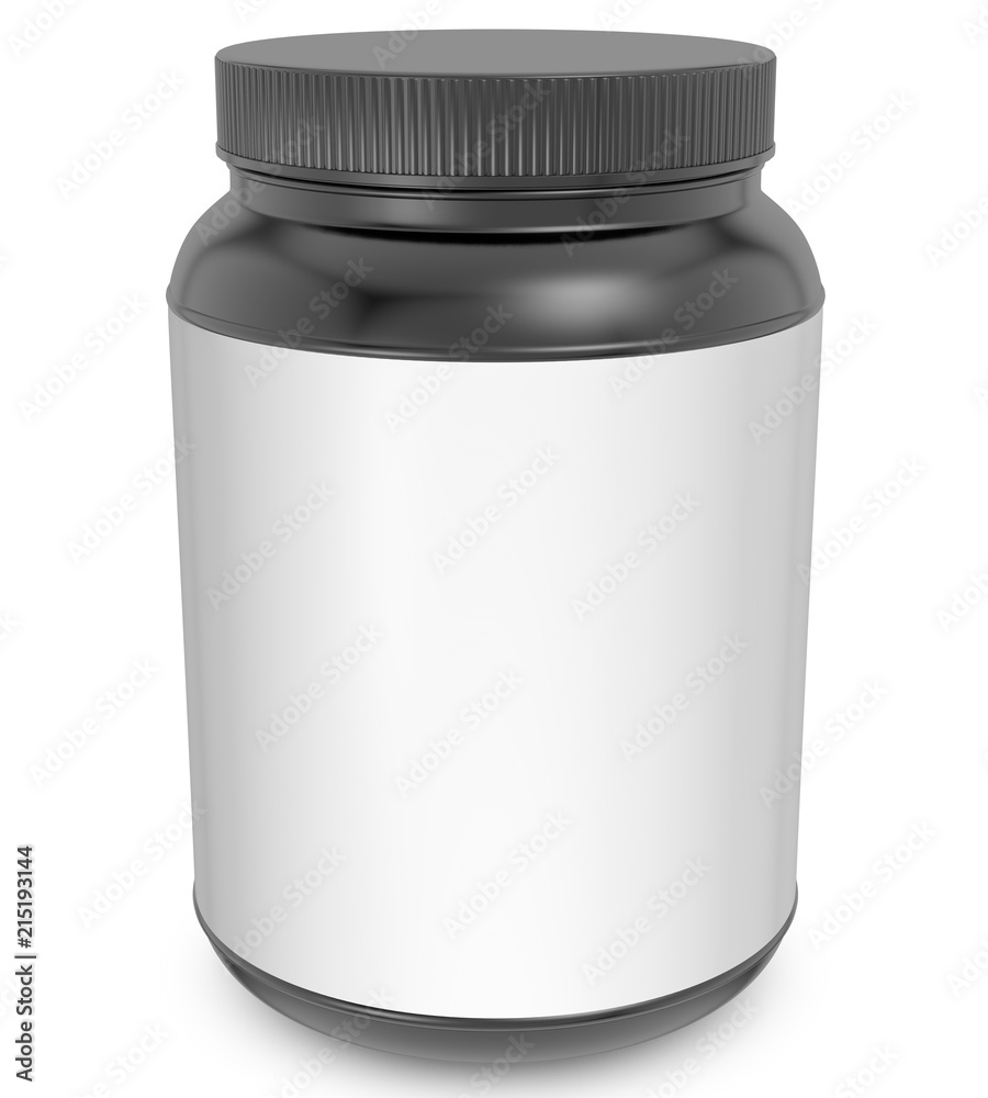 Realistic 3D bottle rendering mockup on white background Realistic 3D bottle rendering mockup on white background