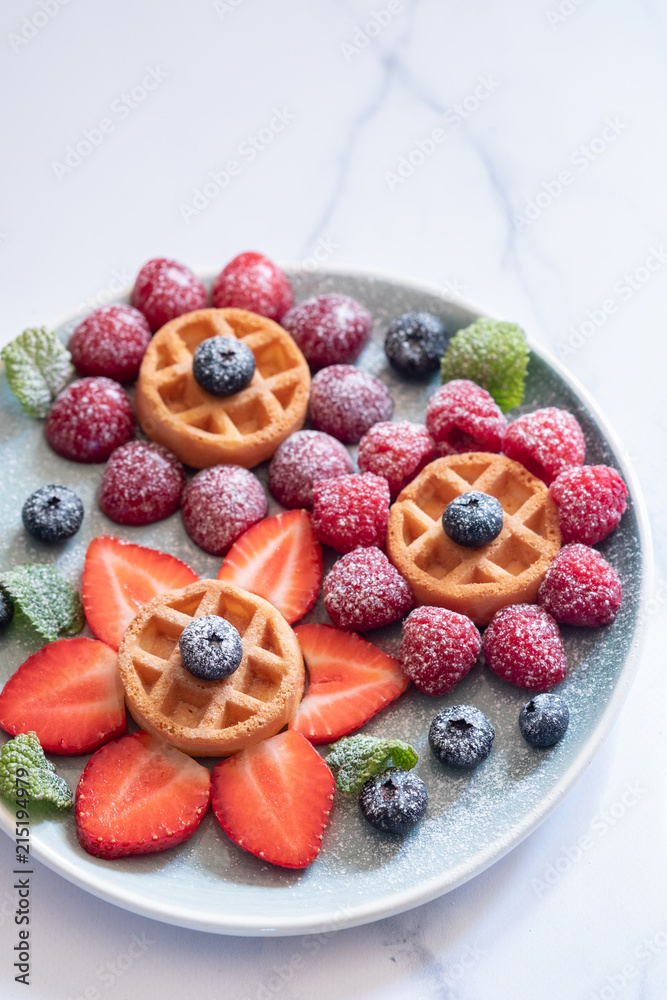 Waffle with berries for kids Waffle with berries for kids