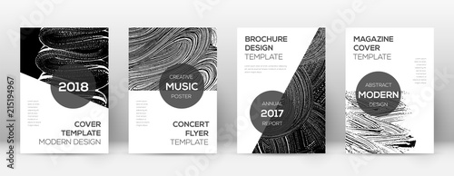 Cover page design template. Modern brochure layout. Comely trendy abstract cover page. Black and whi