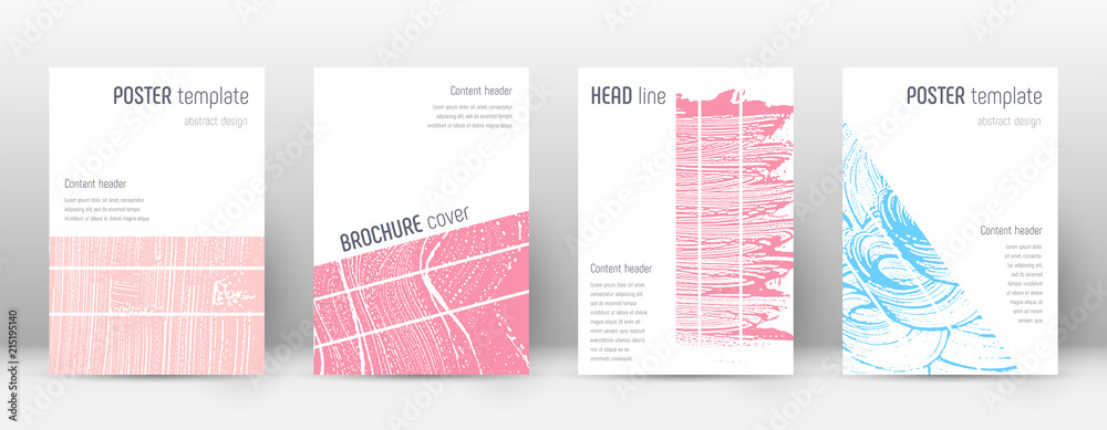 Cover page design template. Geometric brochure layout. Bold trendy abstract cover page. Pink and blu