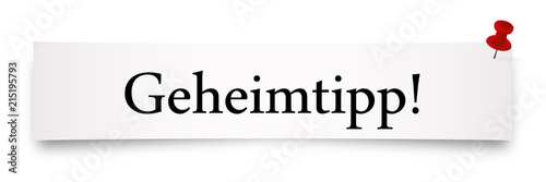 Papierstreifen mit Pin - Geheimtipp