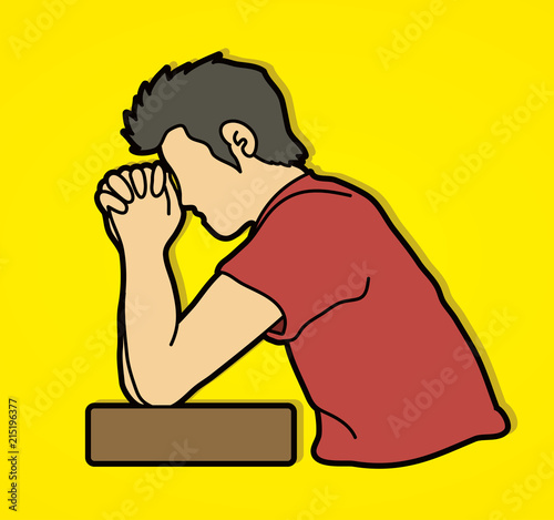 Prayer, Christian praying graphic vector
