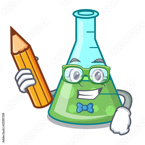 Student science beaker character cartoon