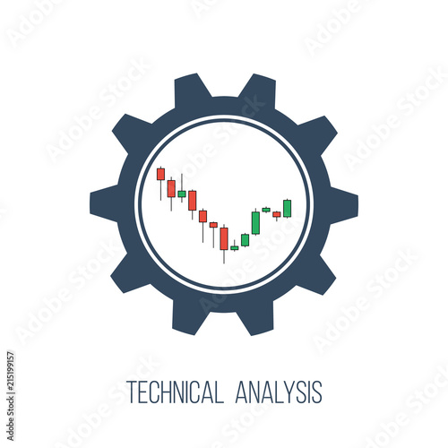 technical analysis, flat vector icon