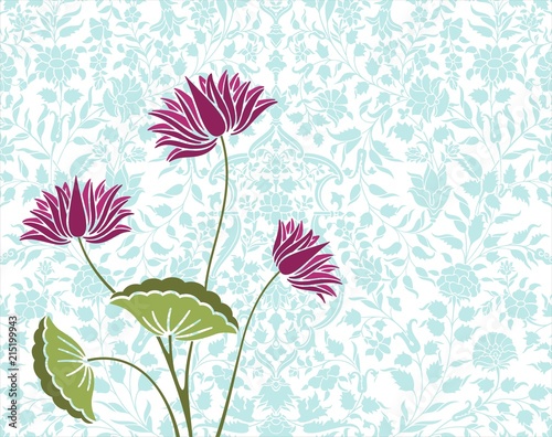 water lily, wedding card design, royal India