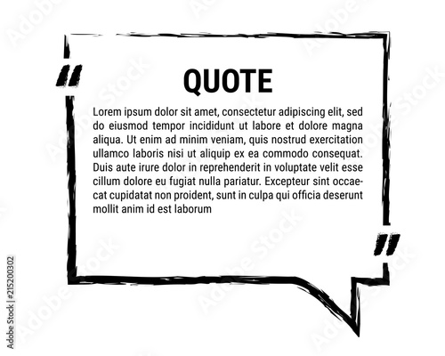 Vector block quote.Quote text template. Vector frame for text