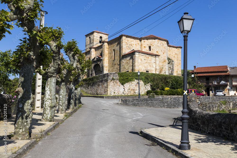 Lierganes, Spain. The Iglesia de San Pedro ad Vincula, a catholic church in the small village of Lierganes, Cantabria