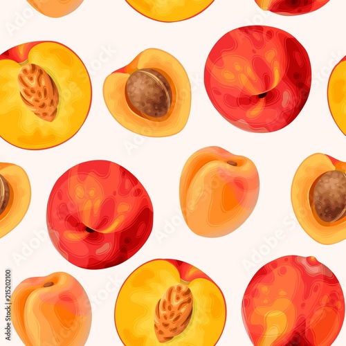 Peach seamless pattern