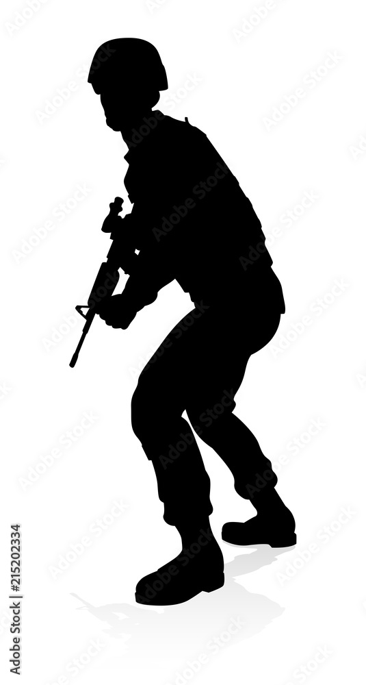 Obraz premium Soldier High Quality Silhouette