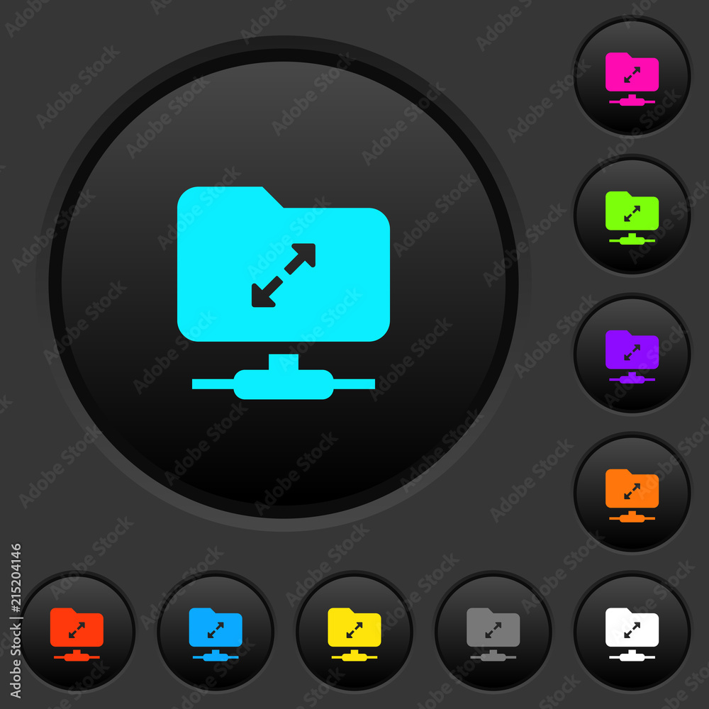 FTP uncompress dark push buttons with color icons FTP uncompress dark push buttons with color icons
