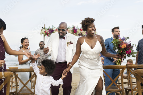 African American couple's wedding day photo