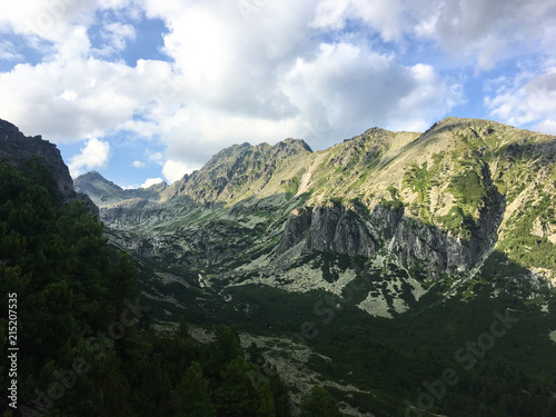 Hiking in the Tatra National Park Slovakia, Poland. Landscpes and panorama with mountain range. photo