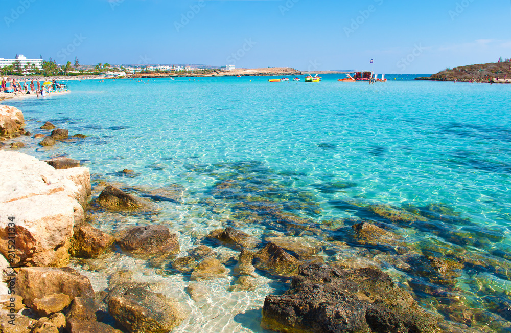 Fototapeta premium Image of breathtaking Nissi beach