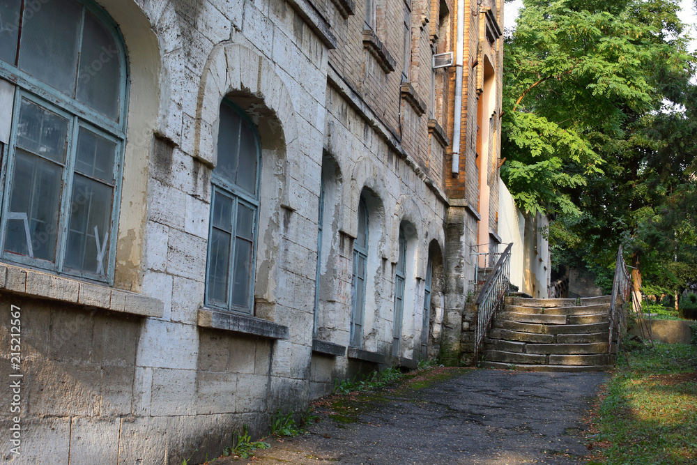 Old narrow streets with ancient buildings at sunset in Pyatigorsk, Russia