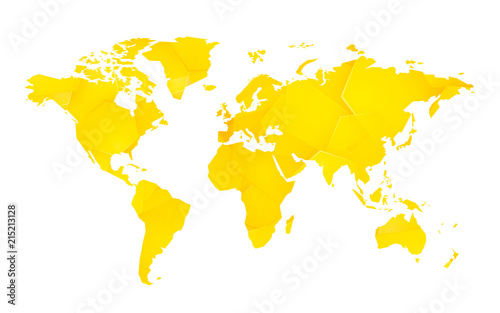 yellow geometric blank world map