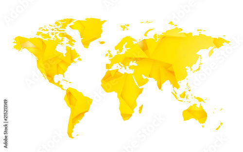 Fototapeta Naklejka Na Ścianę i Meble -  yellow star blank world map