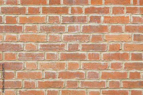 Red brick wall texture closeup