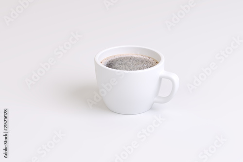 cup of strong coffee on a white background