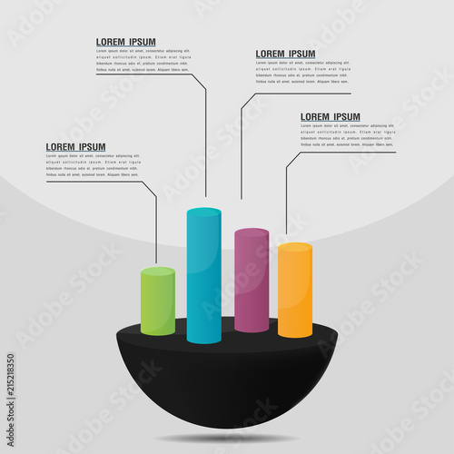 Info Graphic Cylinder Template Presentation Vector
