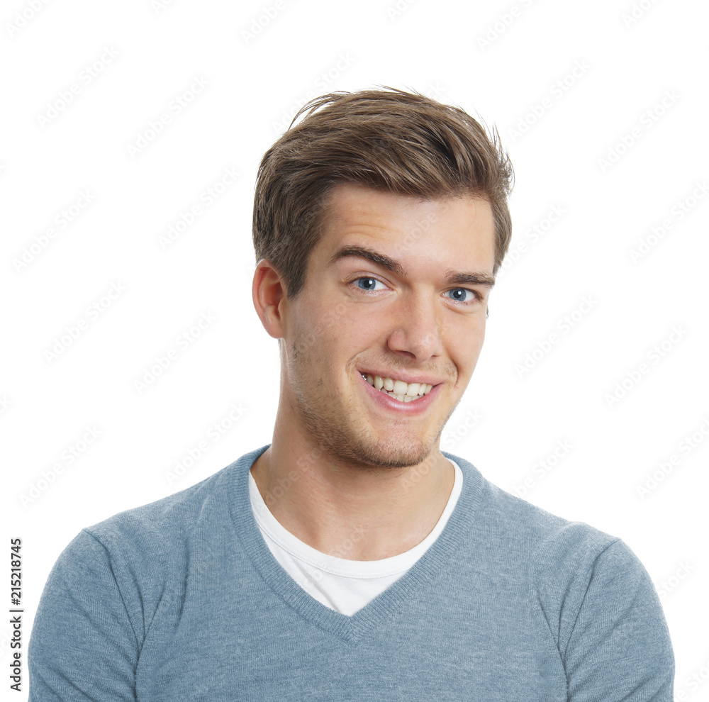 Portrait of a smiling young man isolated on white Portrait of a smiling young man isolated on white