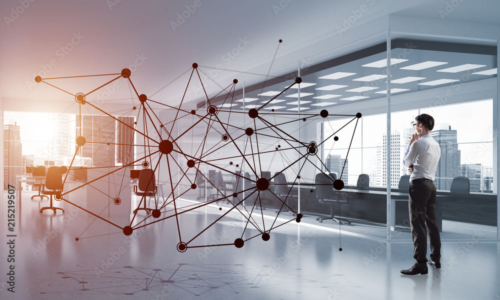 Networking and social communication concept as effective point for modern business Networking and social communication concept as effective point for modern business