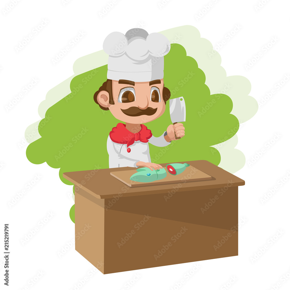 Chef Cooking Cartoon Character Split Vector Chef Cooking Cartoon Character Split Vector
