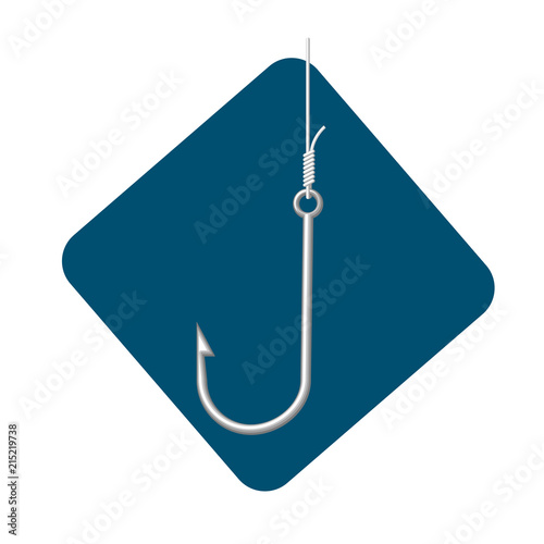 Icon of metallic fishing hook