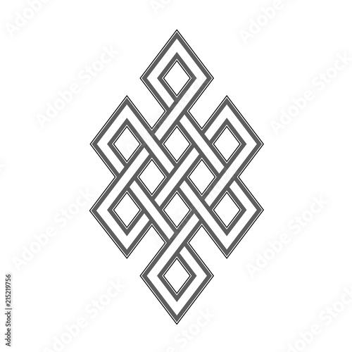 Celtic knot grey pattern on white background