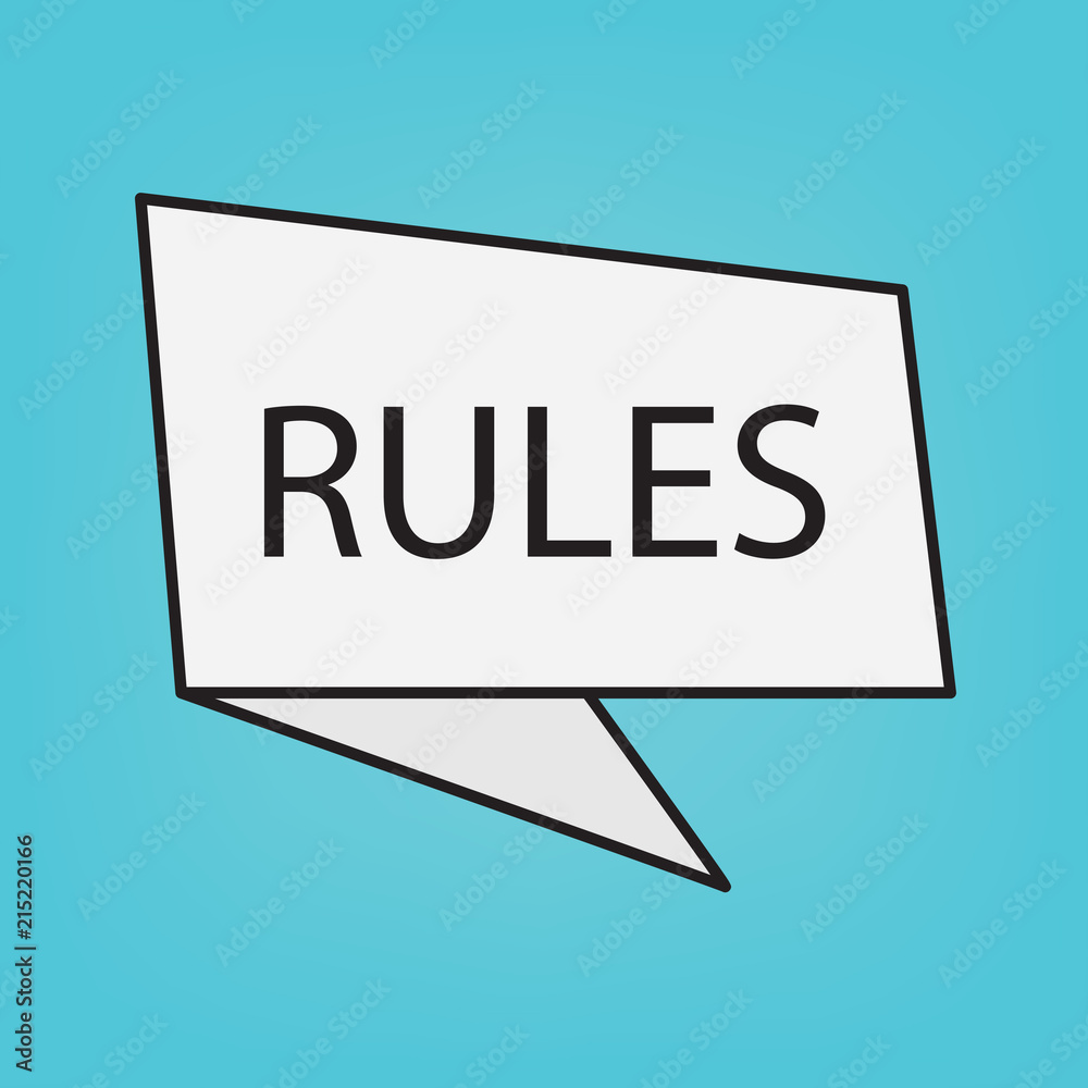 rules word on sticker- vector illustration rules word on sticker- vector illustration