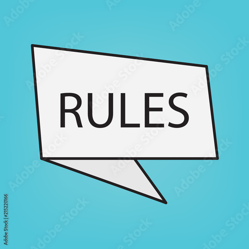 rules word on sticker- vector illustration